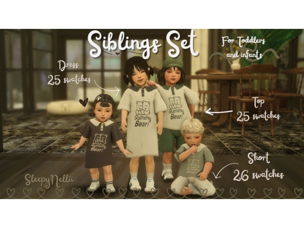 Maxis Match Siblings set (Toddlers) - The Sims 4 Custom Content