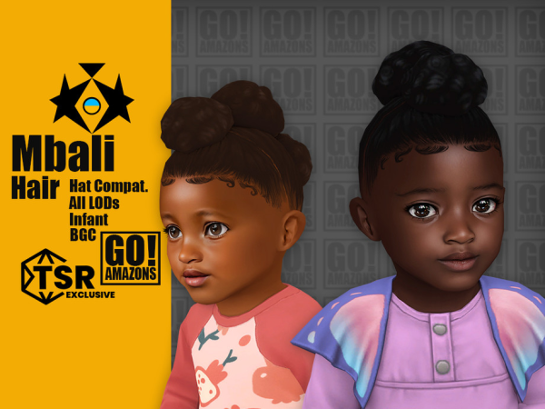 Maxis Match Mbali Hair - The Sims 4 Custom Content