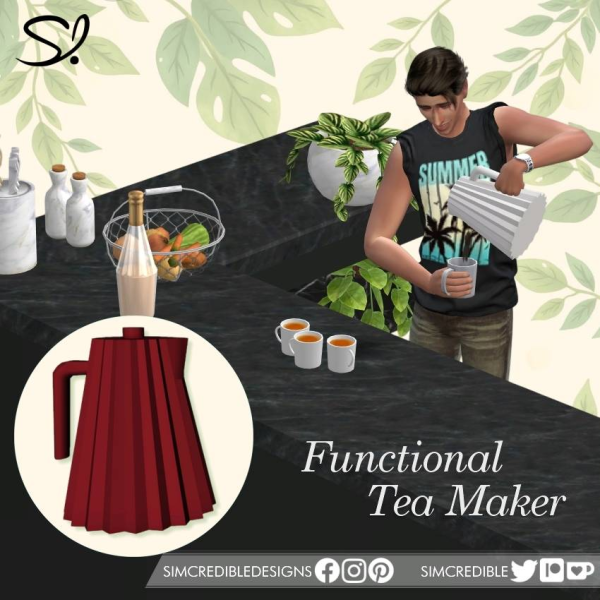 Mix Tea Maker Kettle by simcredible - The Sims 4 Custom Content