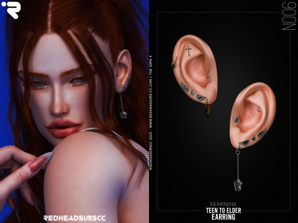 Alpha AF EARRING N006 - The Sims 4 Custom Content