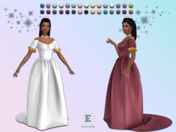 Mix ErinAOK Women's Helene Gown 061326 - The Sims 4 Custom Content