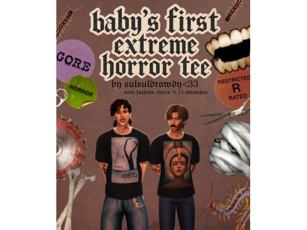 Maxis Match babys first extreme horror tee by sulsuldrawdy - The Sims 4 Custom Content