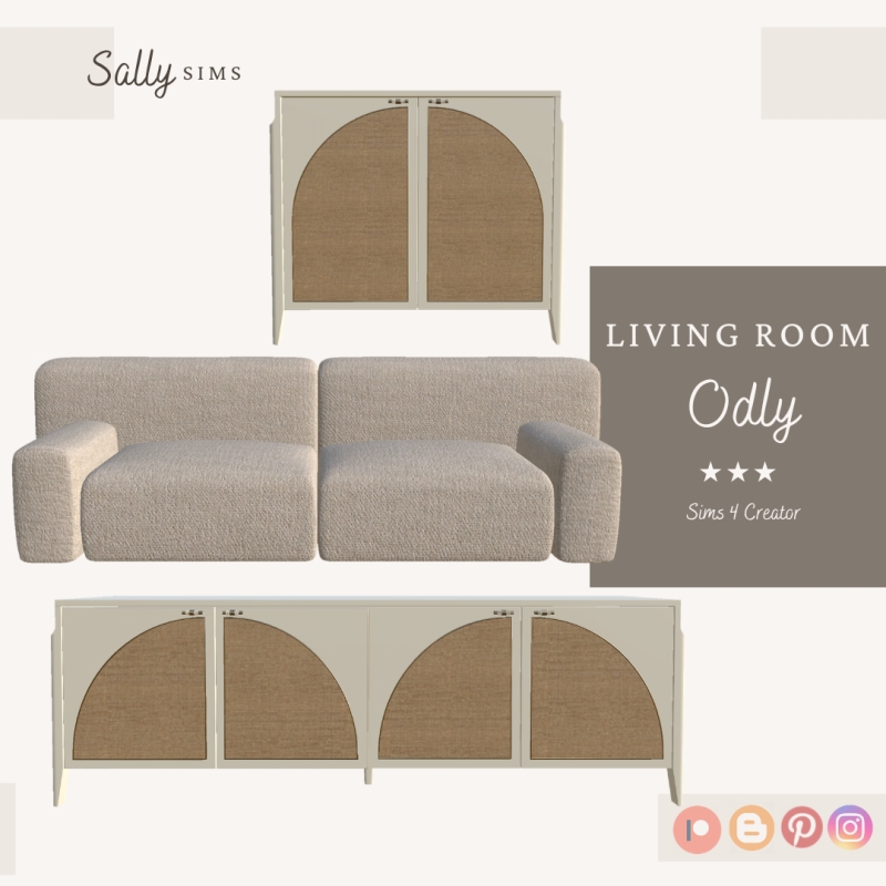 Alpha Living Room ODLY by sally4sims - The Sims 4 Custom Content