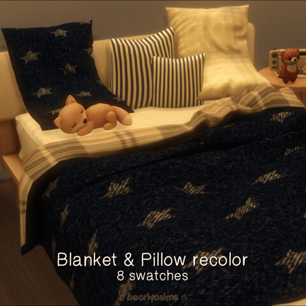 Maxis Match BLANKET PILLOW RECOLOR by simsfinds - The Sims 4 Custom Content