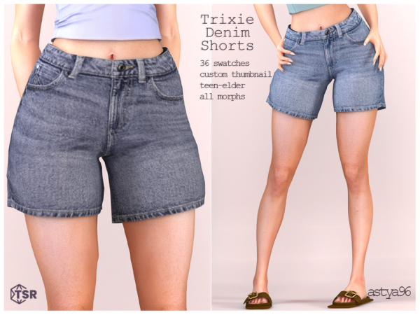 Alpha Trixie Denim Shorts by astya96cc - The Sims 4 Custom Content