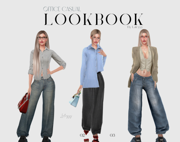 Alpha Office Casual Lookbook by simsfinds - The Sims 4 Custom Content
