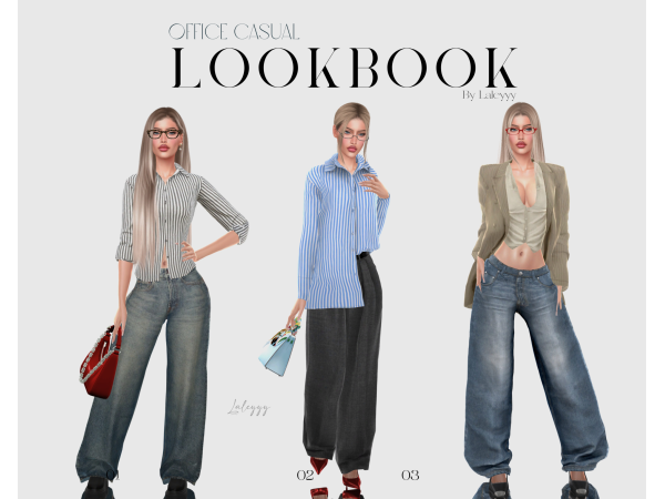 Alpha Office Casual Lookbook by Laleyyysims - The Sims 4 Custom Content