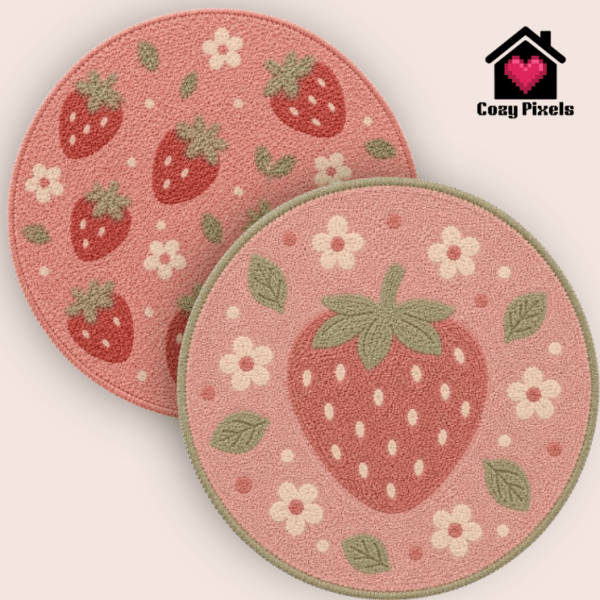 Alpha Sweet Strawberry Rugs by simsfinds - The Sims 4 Custom Content