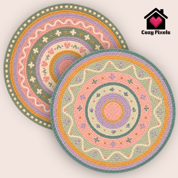Mix Cottage Weave Rugs by simsfinds - The Sims 4 Custom Content