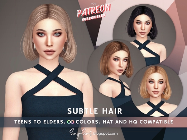 Alpha Subtle Hair (without floating strands) - The Sims 4 Custom Content