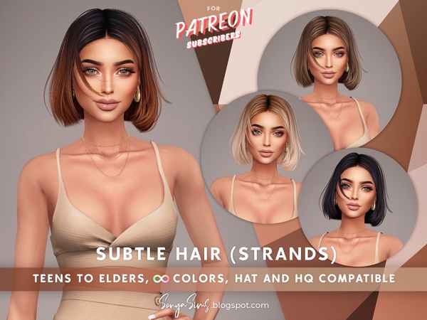 Alpha Subtle Hair (with floating strands) - The Sims 4 Custom Content