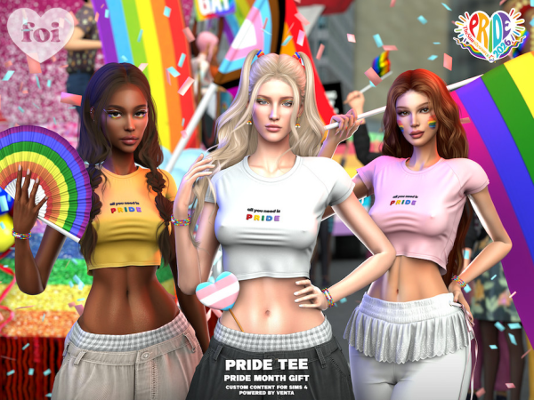 Alpha FOI Pride Tee by VentaStudio - The Sims 4 Custom Content