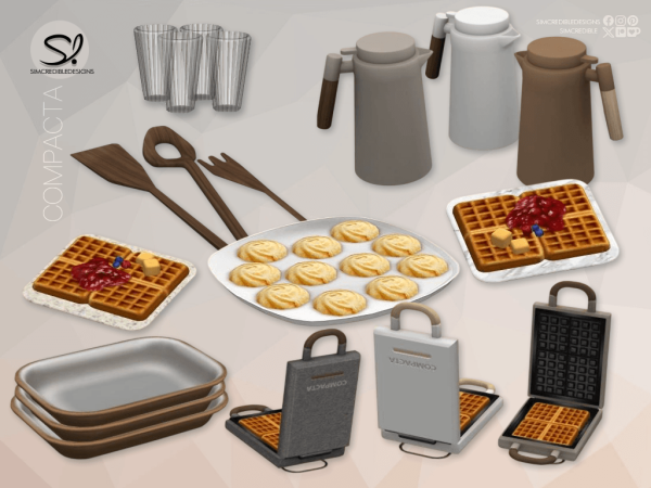 Mix Compacta Kitchen Extras set by simcredible - The Sims 4 Custom Content