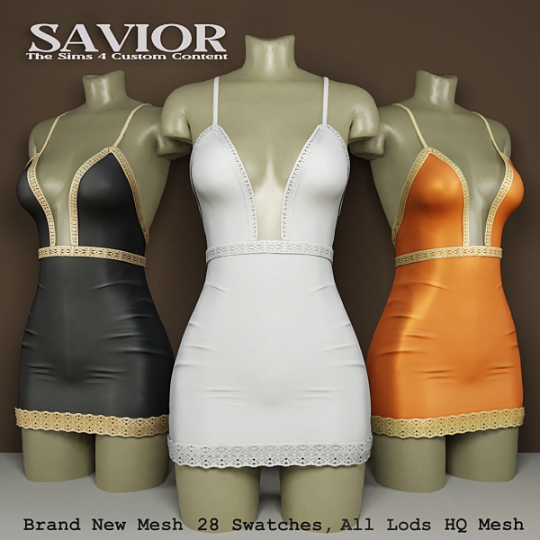 Alpha Svr_Cine'Aveclina Dress by saviorts4 - The Sims 4 Custom Content