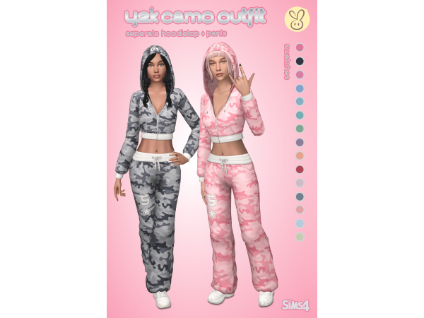 Maxis Match Y2K Camo Outfit by Lemonbunny - The Sims 4 Custom Content