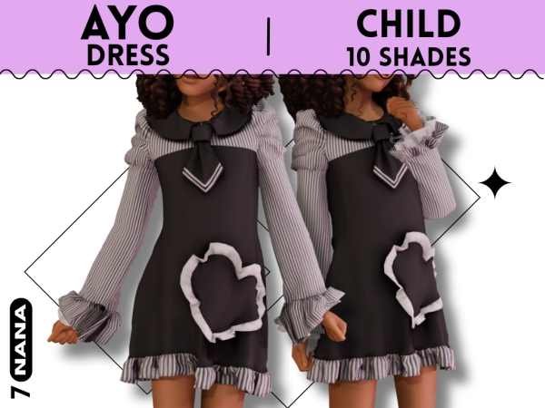 Maxis Match 7NANA (Ayo) Dress for Child - The Sims 4 Custom Content