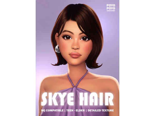 Maxis Match SKYE HAIR by poyopoyosim - The Sims 4 Custom Content
