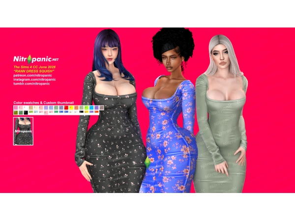 Alpha Nitropanic_Rann Dress Squish - The Sims 4 Custom Content