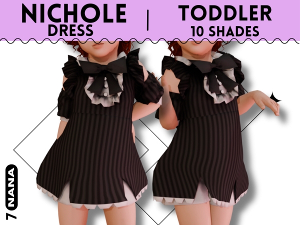 Maxis Match 7NANA (Nichole) Dress for Toddler - The Sims 4 Custom Content