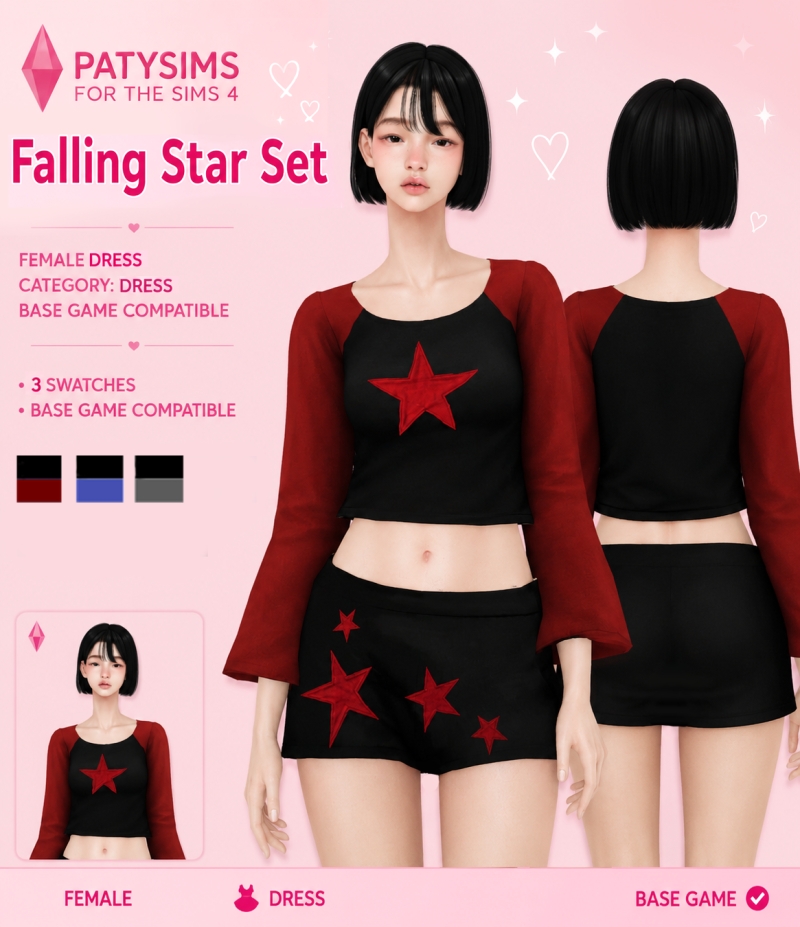 Mix Falling Star Set by patysims - The Sims 4 Custom Content