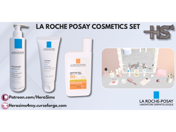 Alpha La roche posay cosmetics set - The Sims 4 Custom Content
