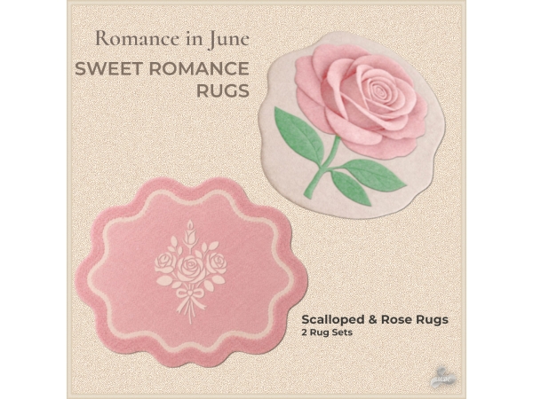 Sims 4 Maxis Match Alfombras CC: Romance in June Sweet Rugs