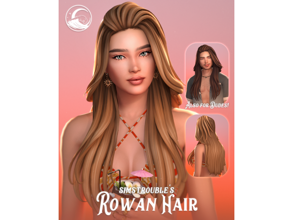 Maxis Match Rowan Hairstyle Set by Simstrouble - The Sims 4 Custom Content
