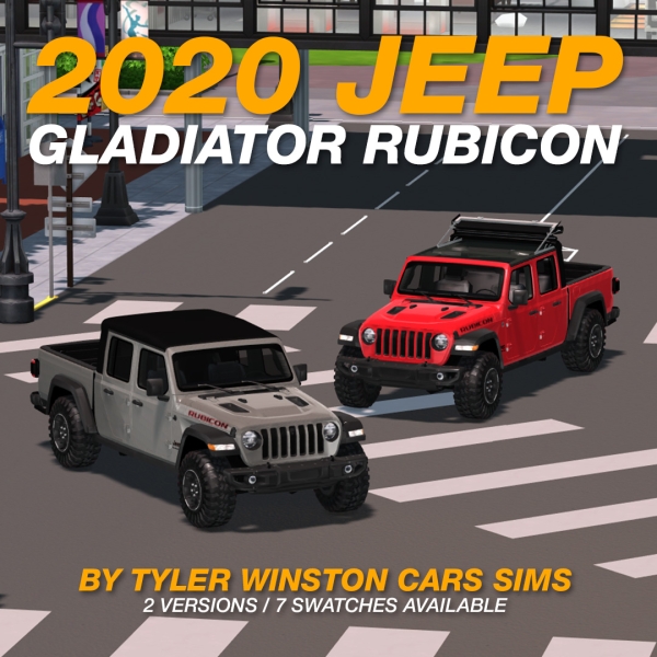 Alpha Tyler Winston Cars 2020 Jeep Gladiator Rubicon by tylerwcars - The Sims 4 Custom Content