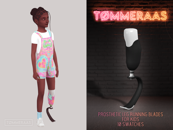 Sims 4 Alpha Calçados Masculinos CC: TØMMERAAS | Prosthetic Legs Running Blades for Kids