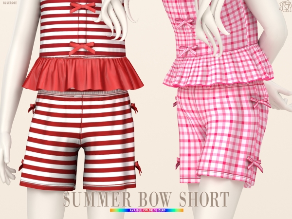 Mix Summer bow top for childs by bluerose-sims - The Sims 4 Custom Content