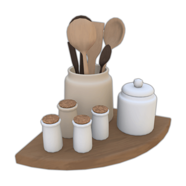 Maxis Match Comiko Modern Farm Kitchen Corner Rack by comiko - The Sims 4 Custom Content