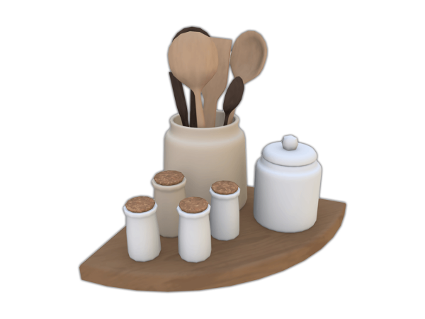 Maxis Match Comiko Modern Farm Kitchen Corner Rack - The Sims 4 Custom Content
