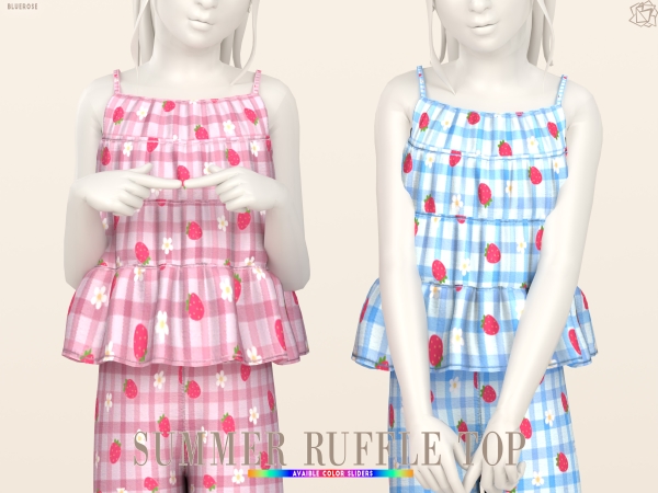 Mix Summer Ruffle Top for Childs - The Sims 4 Custom Content