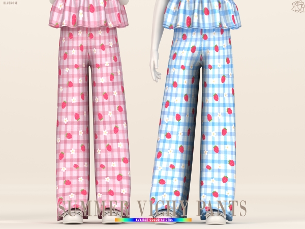 Mix Summer Vichy Pants for Childs - The Sims 4 Custom Content