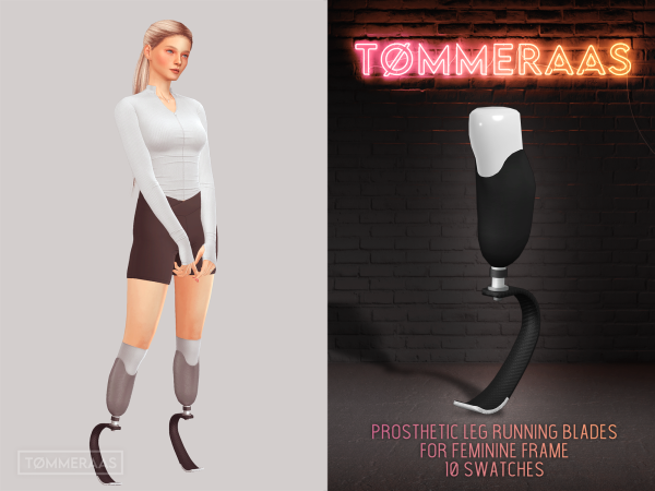 Alpha TØMMERAAS Prosthetic Legs Running Blades for Feminine Frame - The Sims 4 Custom Content