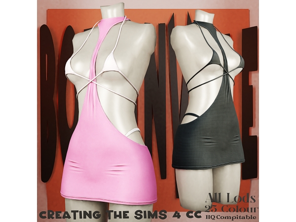 Alpha Boe_Avilla Short Dress - The Sims 4 Custom Content
