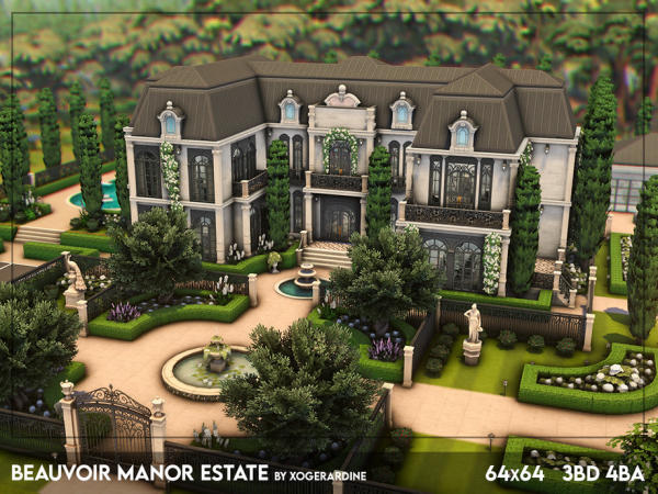 Maxis Match Beauvoir Manor Estate NO by xogerardine - The Sims 4 Custom Content