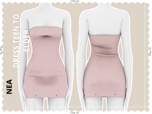 Alpha Nea Dress Teen to Elder - The Sims 4 Custom Content
