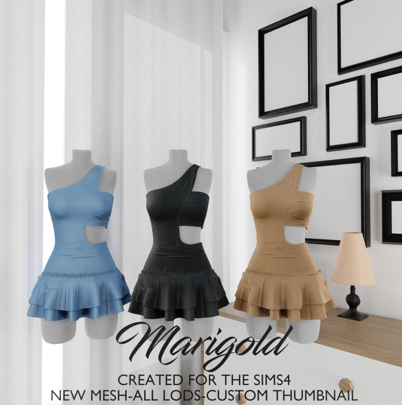 Alpha MARIGOLD TS4_ MENINAVIPLOJA DRESS by marigoldsims - The Sims 4 Custom Content