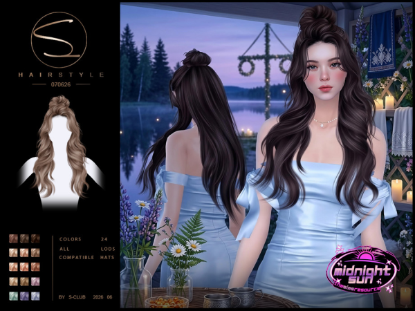S-CLUB UPDO WAVY LONG HAIRSTYLE MidnightSun by S-Club