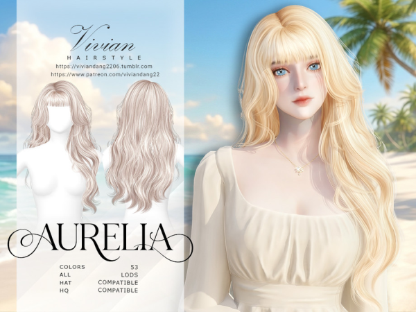 Alpha Aurelia Hairstyle by VivianDang - The Sims 4 Custom Content