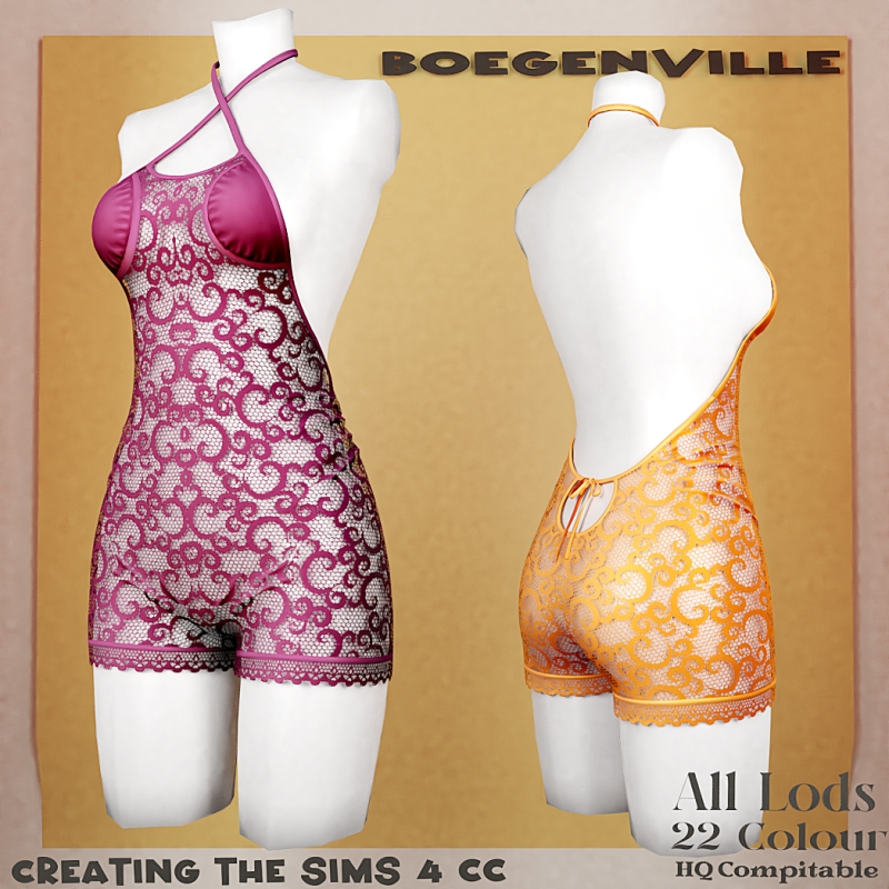 Alpha Boe_Cindia Jumpsuit Lace by boegenville - The Sims 4 Custom Content