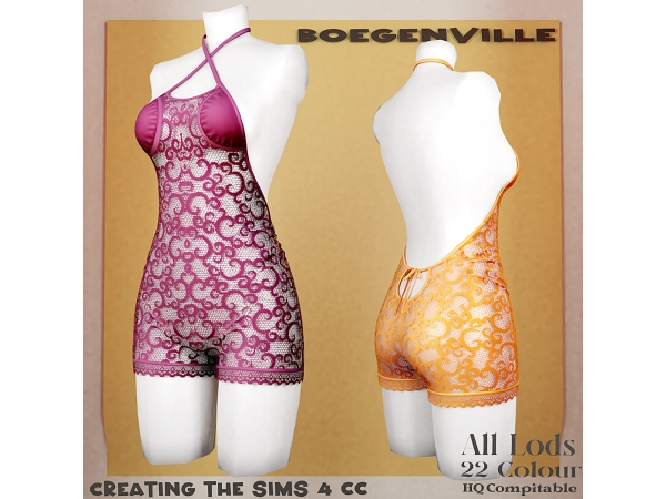 Alpha Boe_Cindia Jumpsuit Lace - The Sims 4 Custom Content
