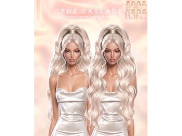 Alpha The Cascade Hairstyle - The Sims 4 Custom Content