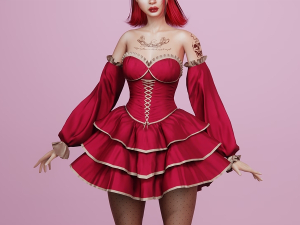 Alpha Juna Dress by modcollective - The Sims 4 Custom Content