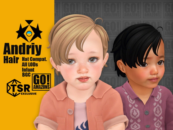Maxis Match Andriy Hair by GoAmazons - The Sims 4 Custom Content