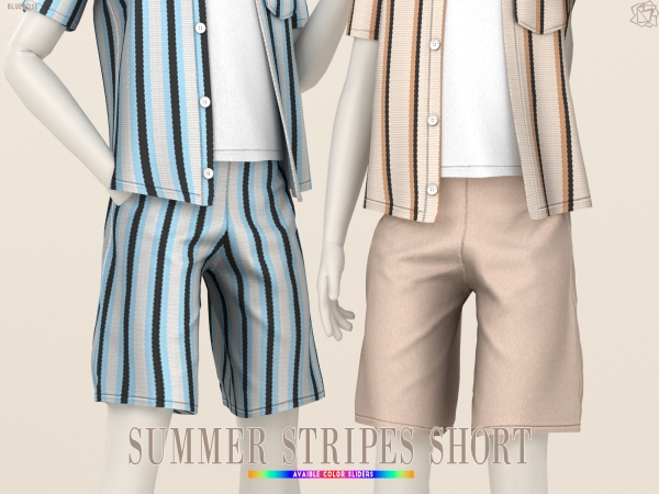 Mix Summer Stripes Shirt - The Sims 4 Custom Content