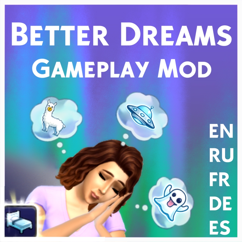 Maxis Match Meaningful Dreams 50 unique dream moodlets EN RU FR DE ES translations included by lunoluma - The Sims 4 Custom Content