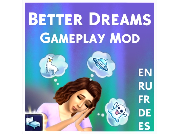 Maxis Match Meaningful Dreams 50 unique dream moodlets EN RU FR DE ES translations included - The Sims 4 Custom Content