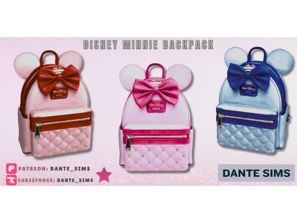 Alpha Disney Minnie backpack - The Sims 4 Custom Content